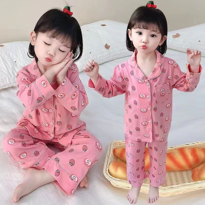 Bộ Đồ Ngủ Tay Dài In Hoạt Hình Dễ Thương Dành Cho Bé Gái