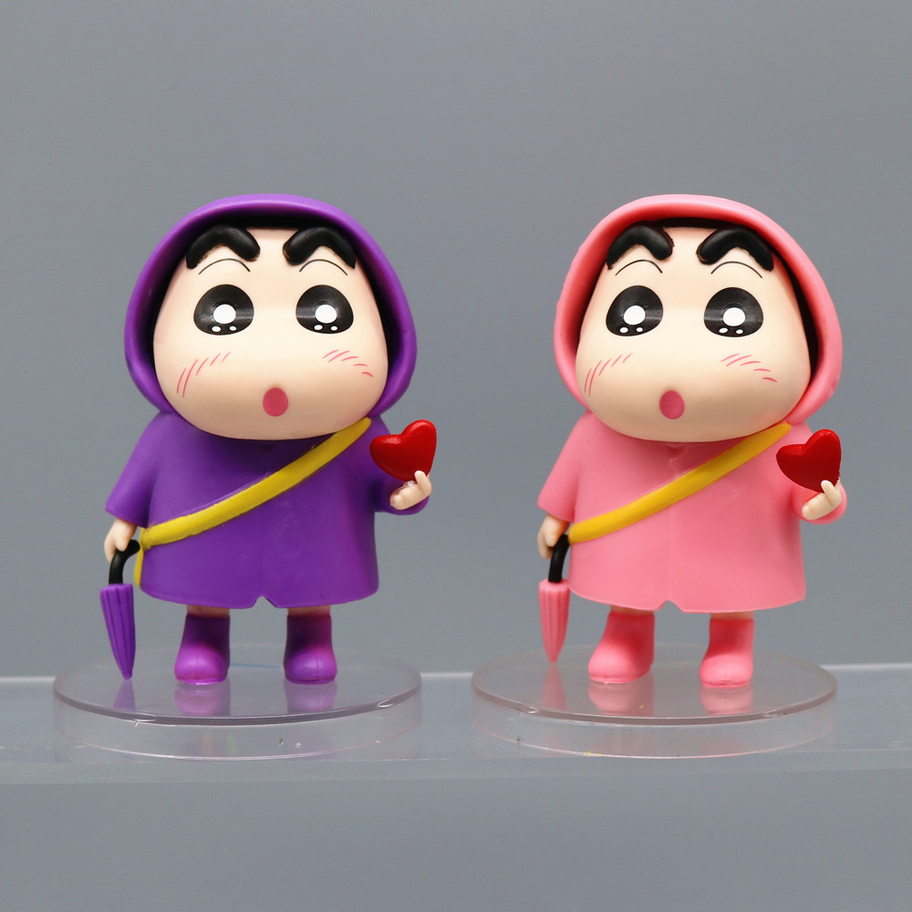 1 cái nhật bản anime crayon shin-chan hình nohara shinnosuke năm loại màu áo mưa shin-chan pvc hình hành động bộ sưu tập mô hình đồ chơi búp bê trẻ em quà tặng