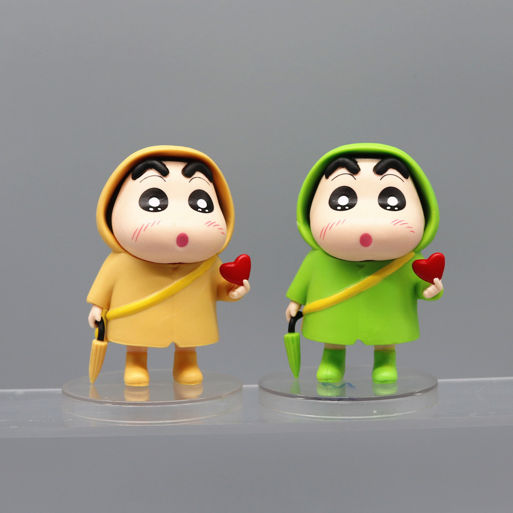 1 cái nhật bản anime crayon shin-chan hình nohara shinnosuke năm loại màu áo mưa shin-chan pvc hình hành động bộ sưu tập mô hình đồ chơi búp bê trẻ em quà tặng