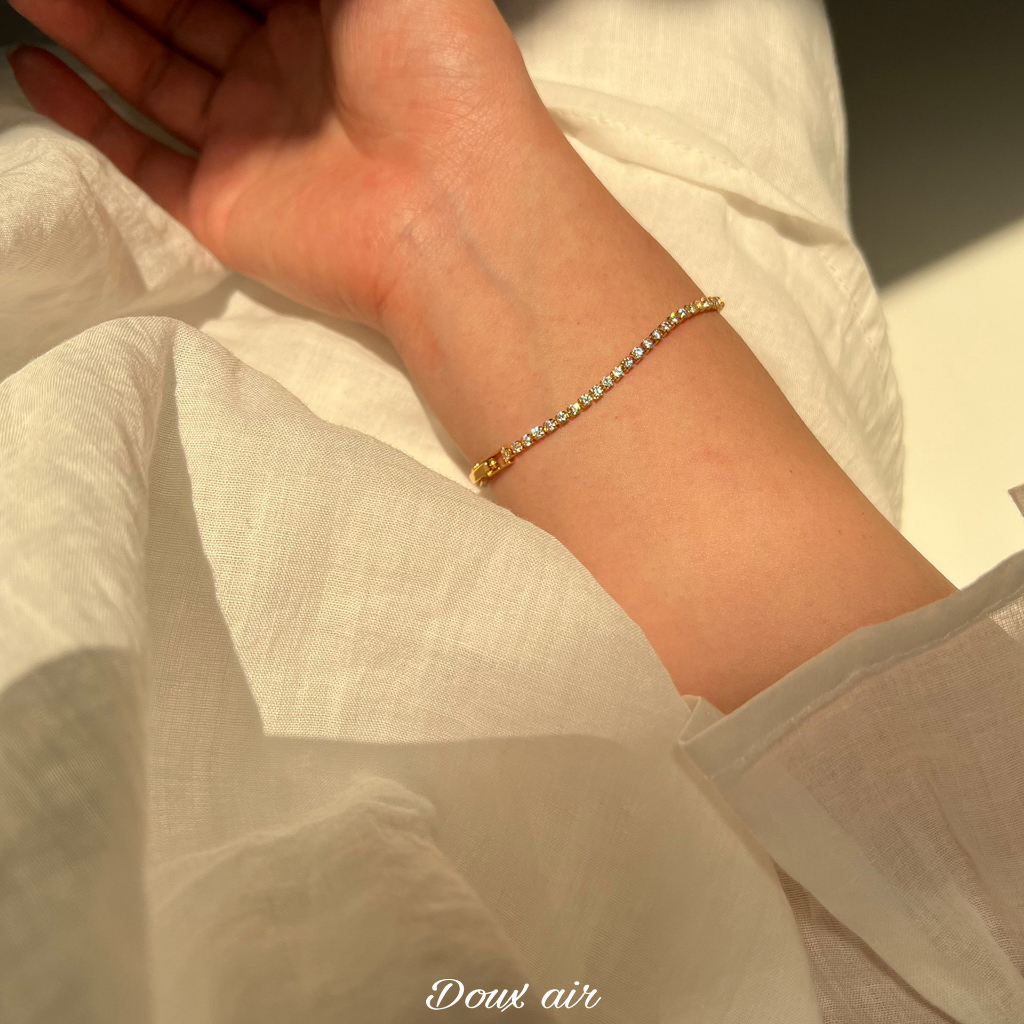 Niche Vòng Tay Zircon Lấp Lánh Siêu Sáng Phong Cách Tinh Tế Dễ Phối Đồ Cao Cấp Phong Cách Cá Tính Cho Nữ