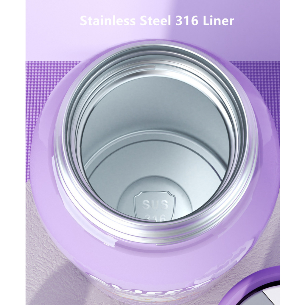 500ml phim hoạt hình bình giữ nhiệt bằng thép không gỉ 316 có ống hút hai nắp di động trẻ em du lịch bình nước giữ nhiệt tumbler