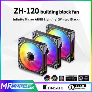 Quạt cpu jonsbo zh-120 argb 120mm quạt khối xây dựng khung quạt trục gương vô hạn 5v 3pin đồng bộ hóa ánh sáng bo mạch chủ