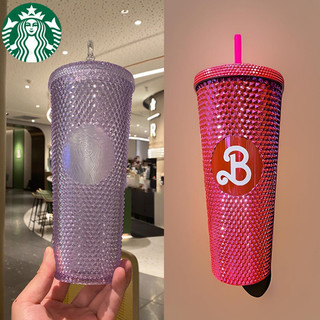 710ml barbie pink starbucks limited brilliant diamond durian straw cup cốc cà phê hai lớp để học tập và làm việc