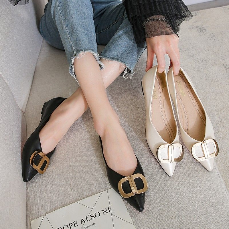 2023 autumns plus size boat shoes size 33-46 flat shoes for woman pointed soft-soled shoes giày công sở thông thường