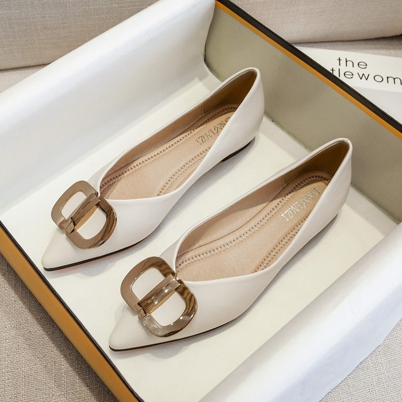 2023 autumns plus size boat shoes size 33-46 flat shoes for woman pointed soft-soled shoes giày công sở thông thường