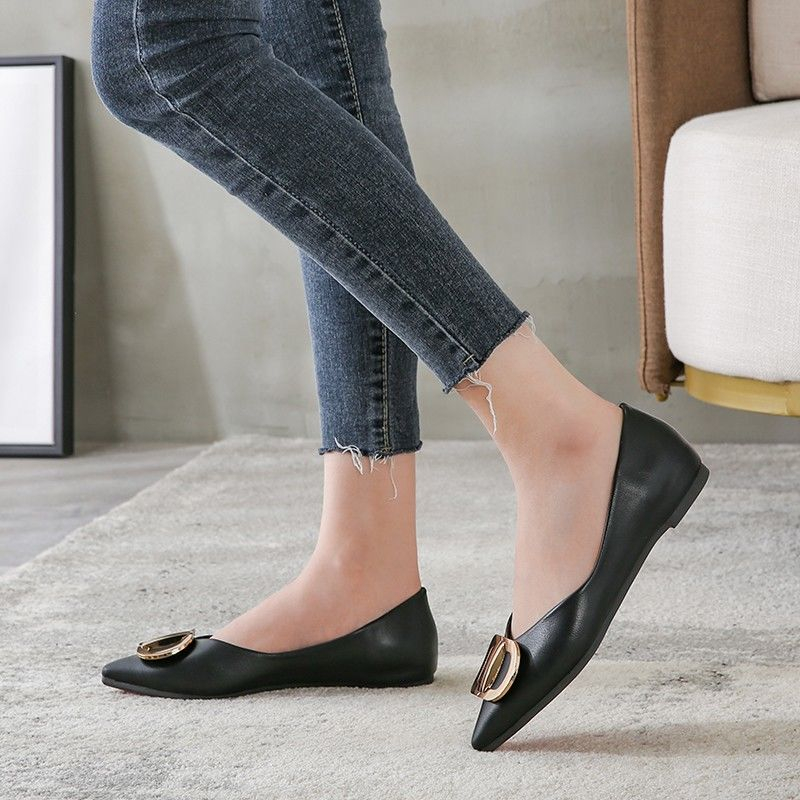 2023 autumns plus size boat shoes size 33-46 flat shoes for woman pointed soft-soled shoes giày công sở thông thường