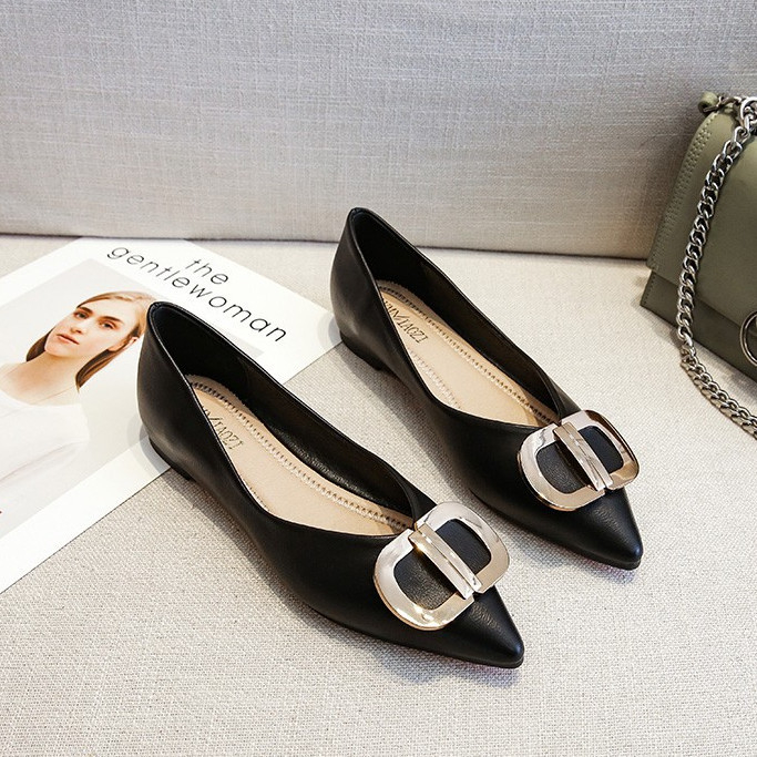 2023 autumns plus size boat shoes size 33-46 flat shoes for woman pointed soft-soled shoes giày công sở thông thường