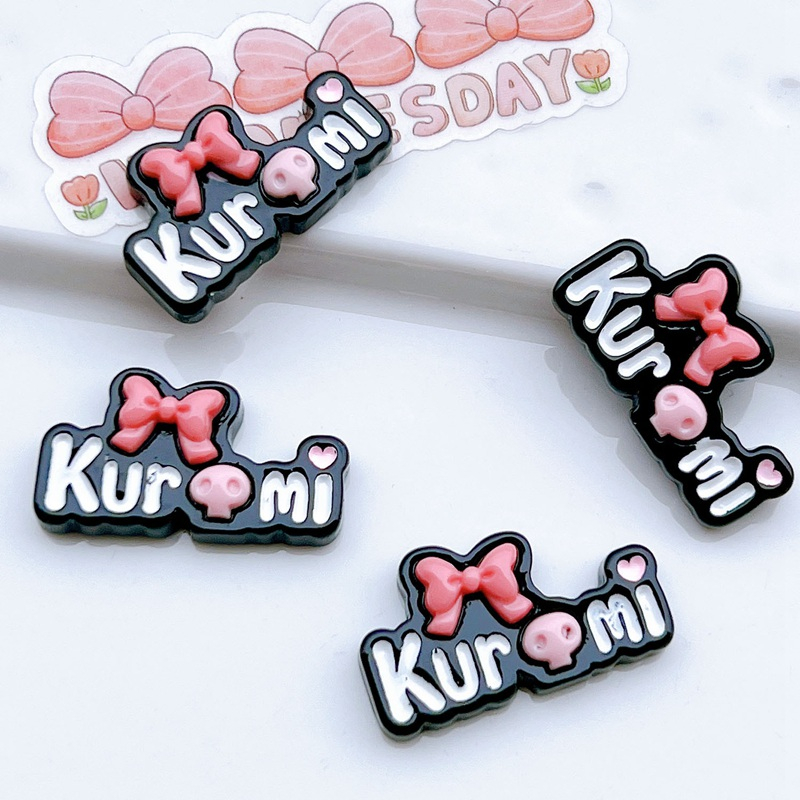 10 miếng nhựa tự làm phim hoạt hình sanrio kuromi series miếng kem keo hộp đựng điện thoại mặt dây chuyền móc khóa tóc kẹp bông tai mặt dây chuyền thời trang