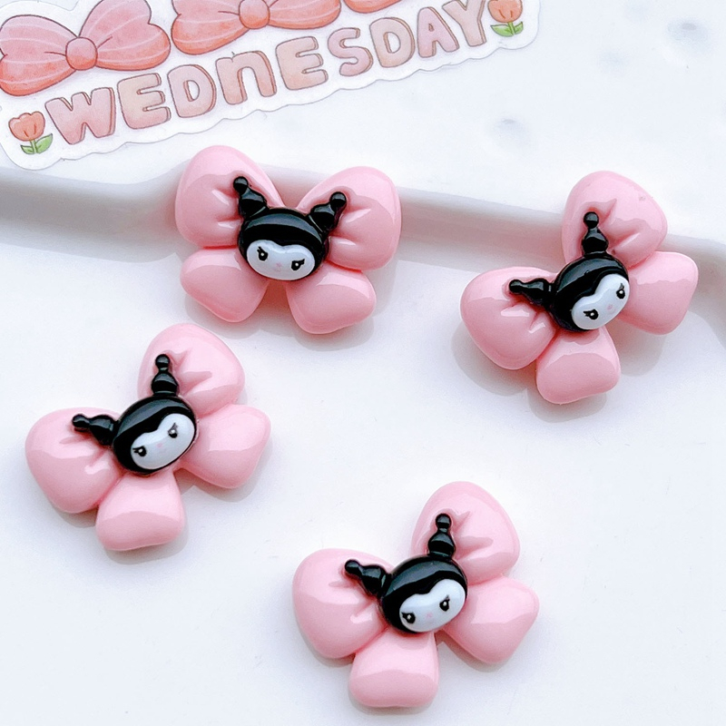 10 miếng nhựa tự làm phim hoạt hình sanrio kuromi series miếng kem keo hộp đựng điện thoại mặt dây chuyền móc khóa tóc kẹp bông tai mặt dây chuyền thời trang