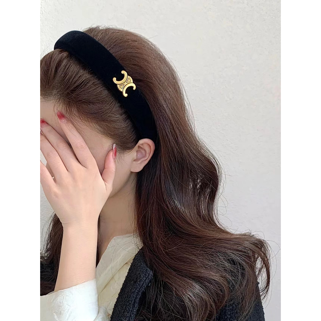 Băng đô nữ bằng đồng nhung với kết thúc bằng vàng