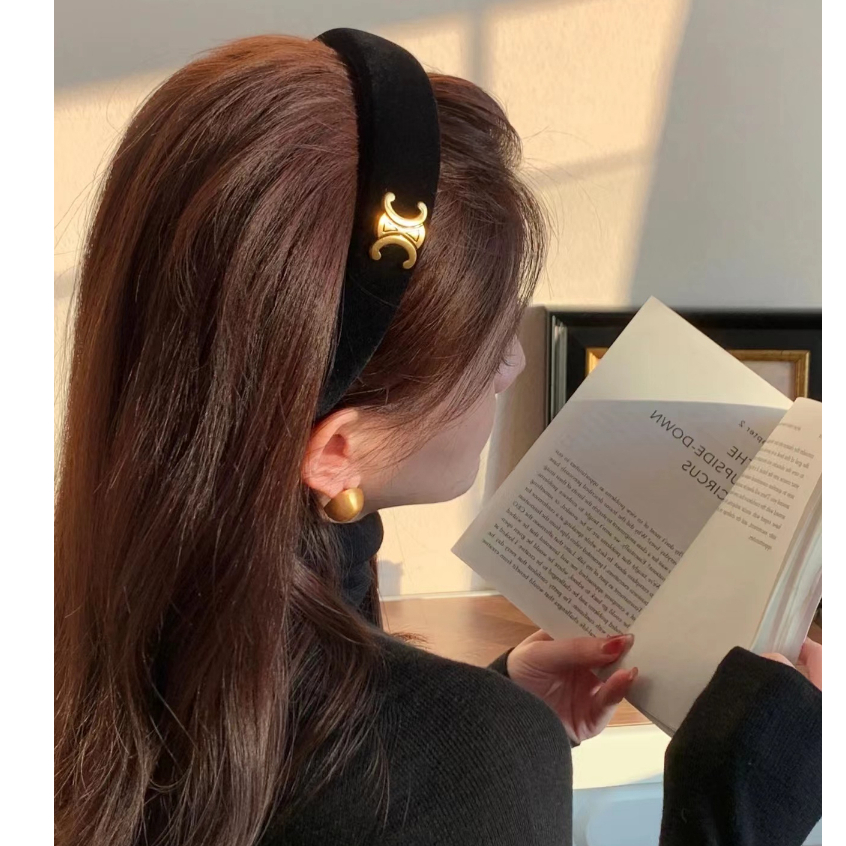 Băng đô nữ bằng đồng nhung với kết thúc bằng vàng