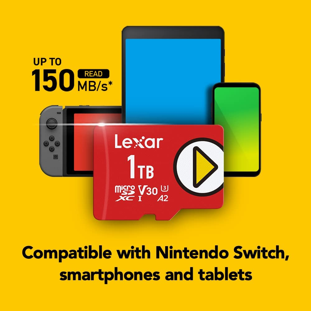 Lexar original play thẻ micro sd 1tb 512gb 256gb 128gb thẻ nhớ sdxc uhs-i v30 a2 tf đọc tương thích với nintendo switch