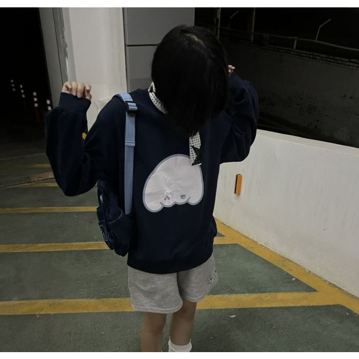 Ba Lô denim Nhiều Túi In Hình Mèo Kittystar Dễ Thương Phong Cách retro Nhật Bản