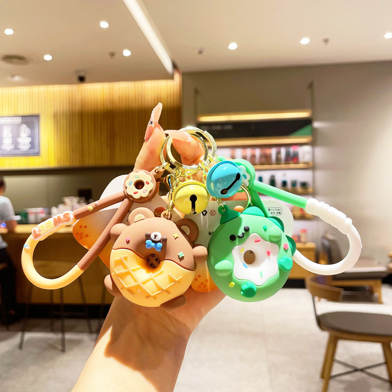 Coffeejoy creative donut animal bag charm key chain bán buôn car charm doll cartoon keychain doll gift