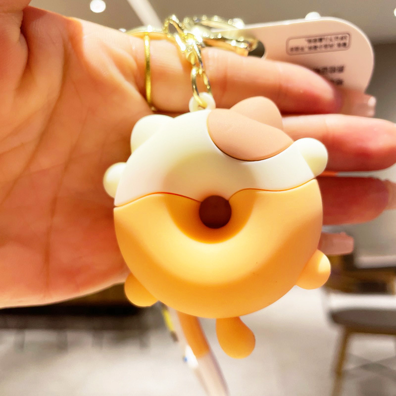 Coffeejoy creative donut animal bag charm key chain bán buôn car charm doll cartoon keychain doll gift