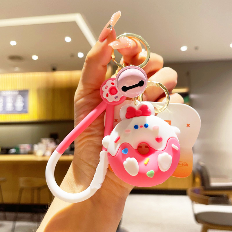 Coffeejoy creative donut animal bag charm key chain bán buôn car charm doll cartoon keychain doll gift
