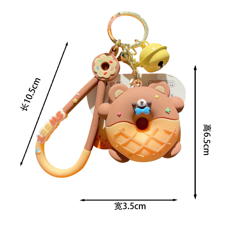 Coffeejoy creative donut animal bag charm key chain bán buôn car charm doll cartoon keychain doll gift