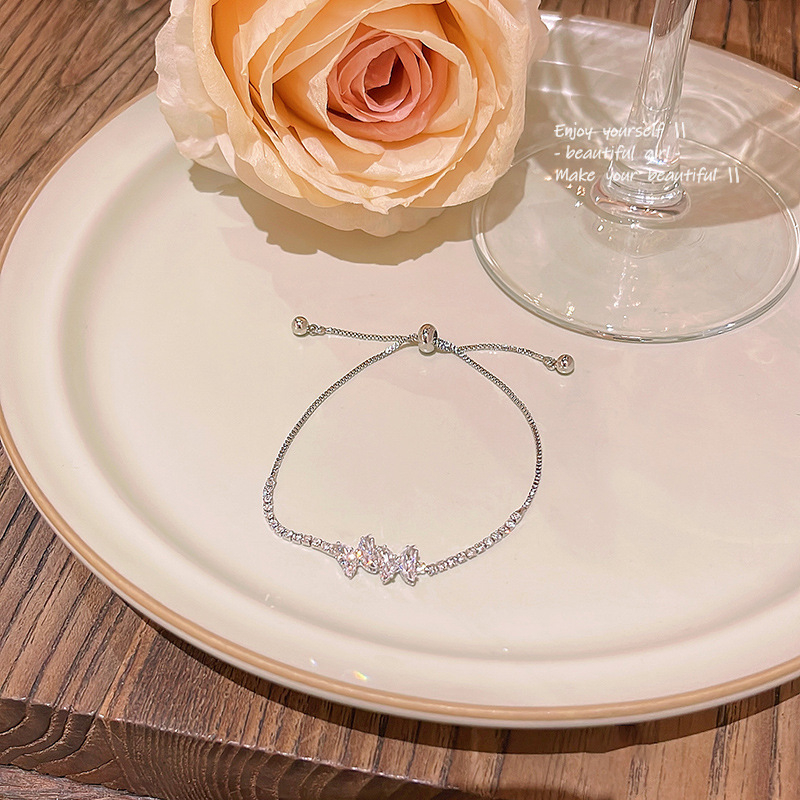 Sang trọng tinh tế zircon bow bracelet nữ pull-out bracelet