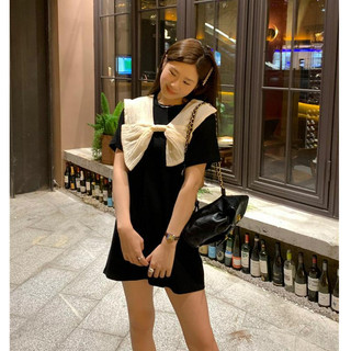 Đầm Ngắn Tay Thắt Nơ Phong Cách Retro Pháp 65727