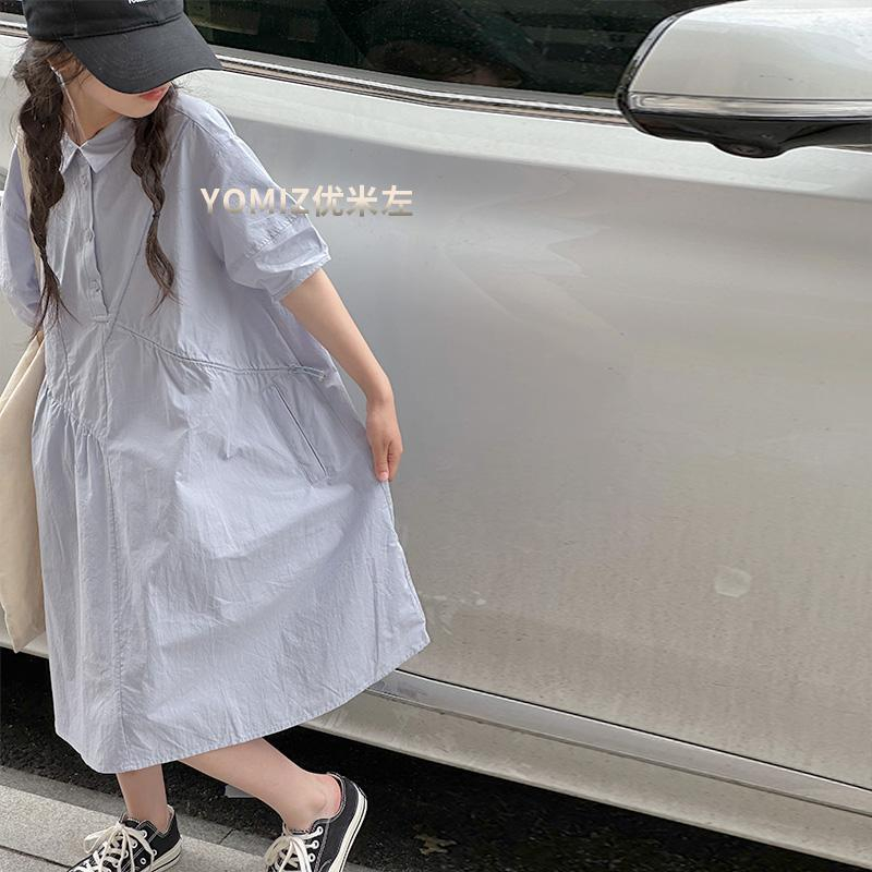 Váy bé gái 3-14 tuổi váy trẻ em váy trẻ em váy trẻ em cô gái đi học phong cách áo sơ mi polo trẻ em