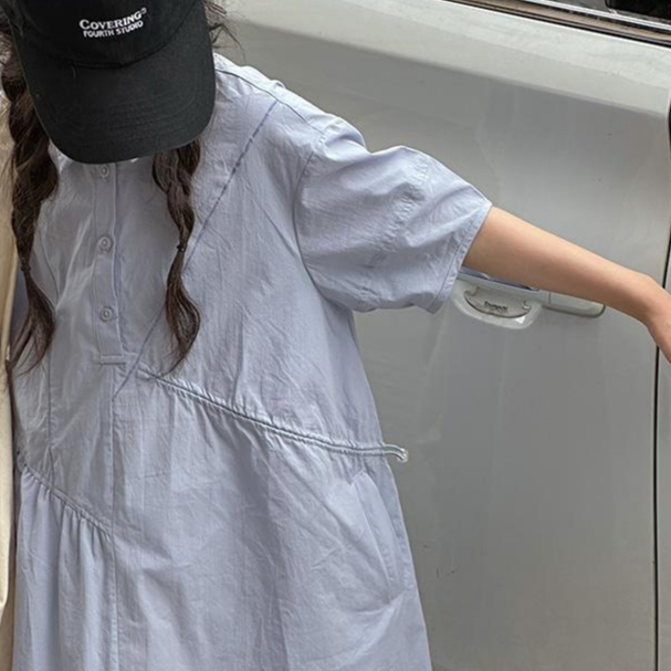 Váy bé gái 3-14 tuổi váy trẻ em váy trẻ em váy trẻ em cô gái đi học phong cách áo sơ mi polo trẻ em