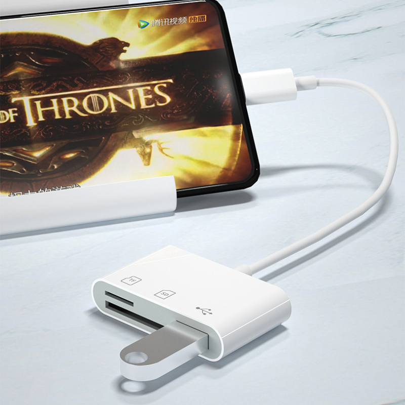 Bộ chuyển đổi type-c đầu đọc thẻ nhớ tf cf sd otg writer đèn flash nhỏ gọn usb-c cho ipad pro huawei cho macbook đầu đọc thẻ usb loại c
