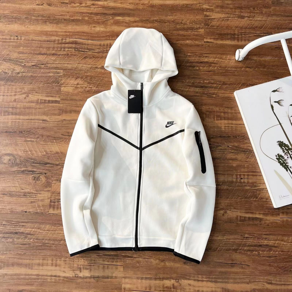 Áo Hoodie Dệt Kim Không Đường May Phối Khóa Kéo Thời Trang Mùa Thu Mới Cho Nam