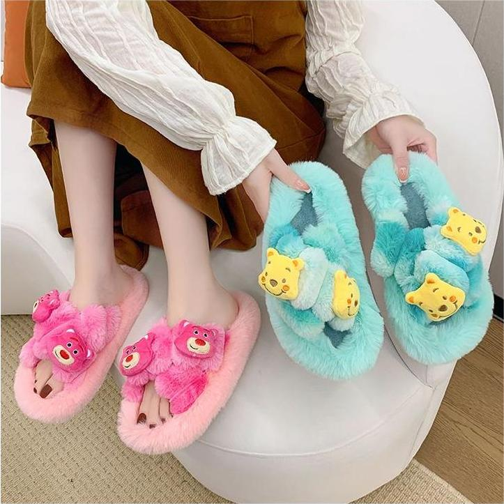 Dép gấu dâu instagram sành điệu dày nữ