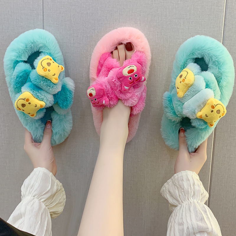 Dép gấu dâu instagram sành điệu dày nữ