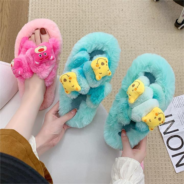 Dép gấu dâu instagram sành điệu dày nữ