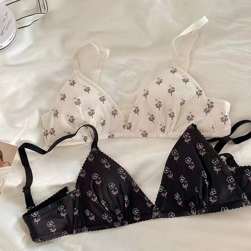 Áo ngực cúp ngực nữ đồ lót hoa không dây đồ lót tam giác cúp bralette 3 màu