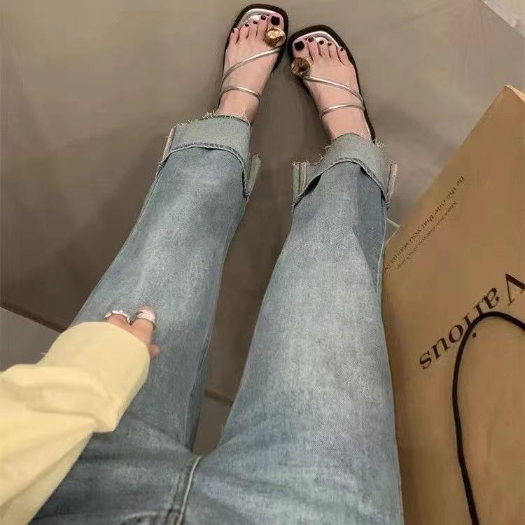 Giày Sandal Đế Bằng Chống Trượt Thời Trang Mùa Hè