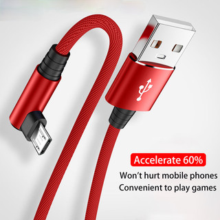 Cáp usb micro 3a 90 độ cáp dữ liệu khuỷu tay dây sạc cho samsung xiaomi phụ kiện điện thoại di động sạc nhanh cáp usb