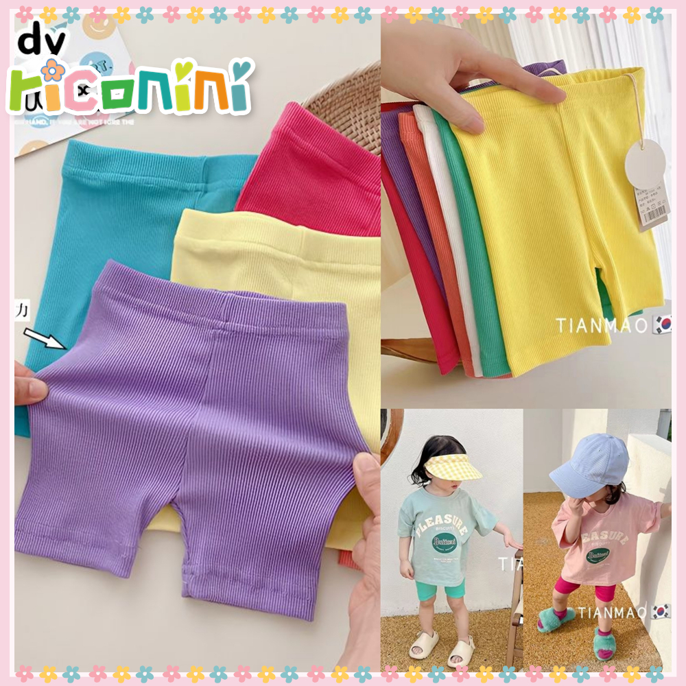 Ricoini Quần Short Legging Màu Kẹo Hình Cá Mập Phong Cách Hàn Quốc Thời Trang Mùa Hè Cho Bé Gái 1-6 Tuổi