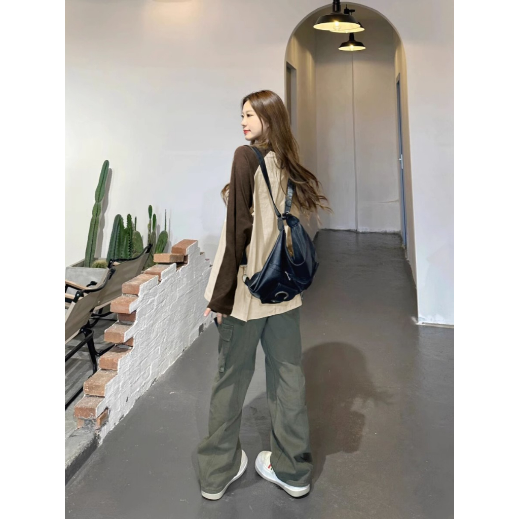 Ethelgirl Mỹ retro phụ nữ quần áo mùa xuân và mùa thu "thư" in màu phù hợp với cổ tròn áo t-shirt dài tay