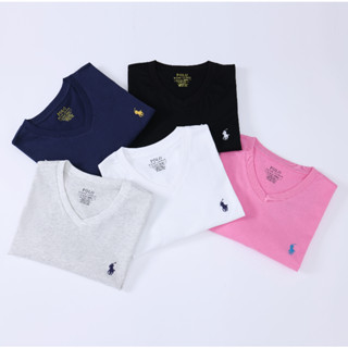  Áo Thun Ralph Lauren RL Ngắn Tay Cổ Chữ V Họa Tiết Thêu Thời Trang Cho Nam 