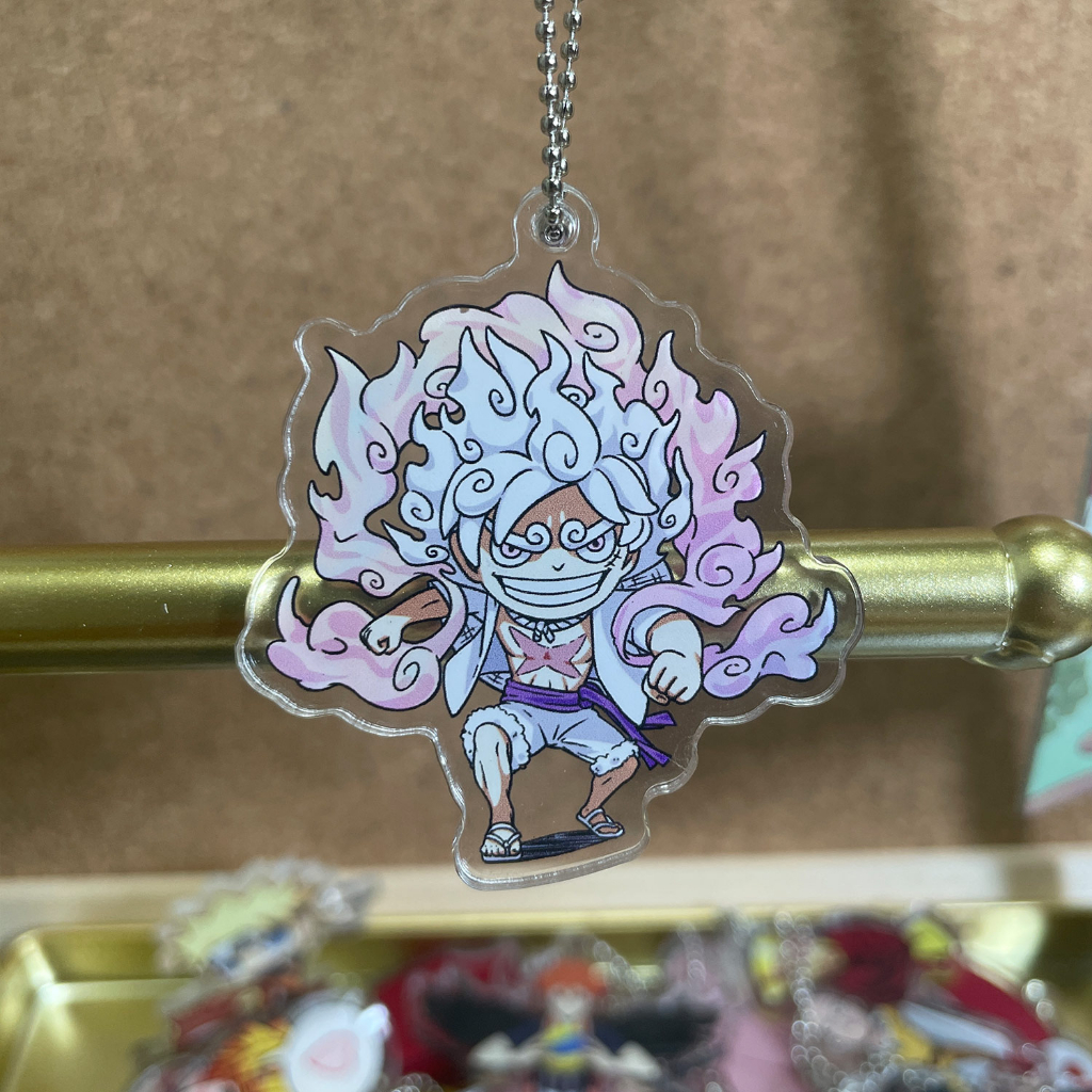 Anime one piece nika luffy mặt dây chuyền acrylic keychain keyring collection cosplay quà tặng mới