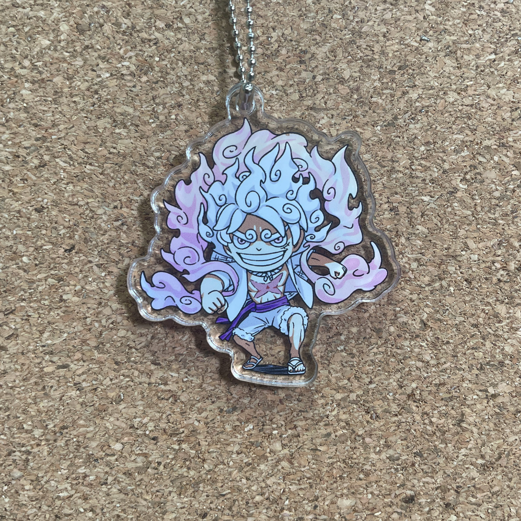 Anime one piece nika luffy mặt dây chuyền acrylic keychain keyring collection cosplay quà tặng mới