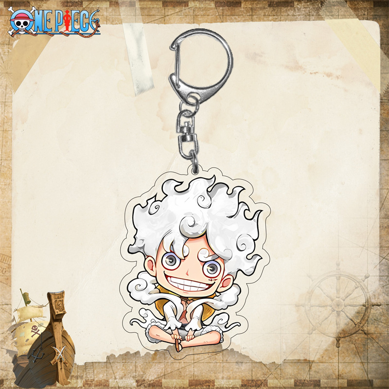 Anime one piece nika luffy mặt dây chuyền acrylic keychain keyring collection cosplay quà tặng mới