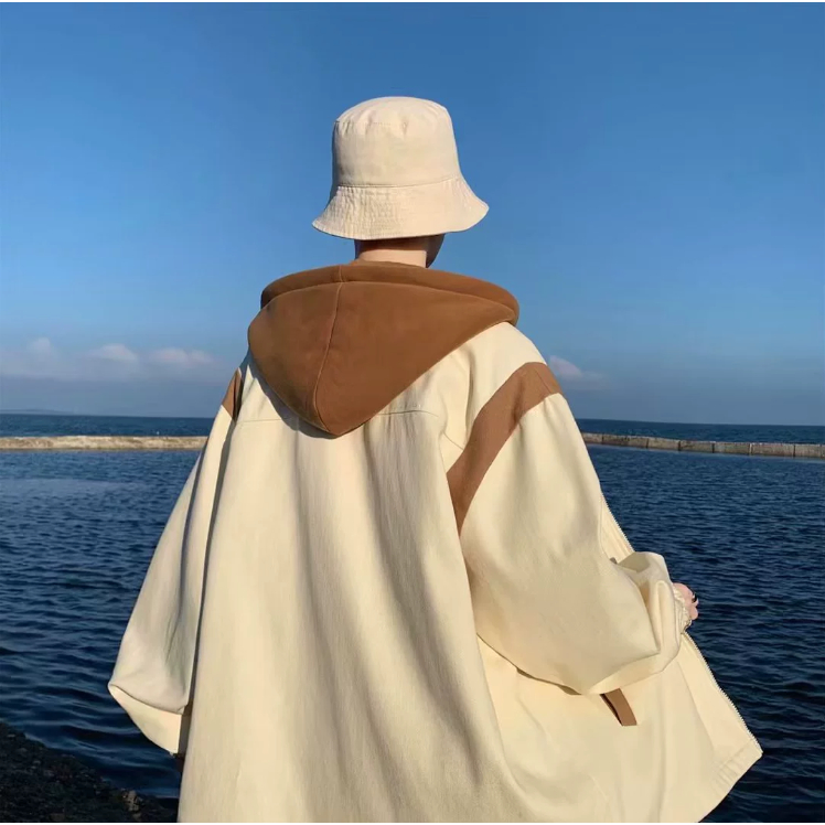 Áo Khoác Tay Dài Màu Trơn Dáng Rộng Phối Hai Khóa Kéo Thời Trang Hàn Quốc Cá Tính Cho Nam áo hoodie unisex form rộng