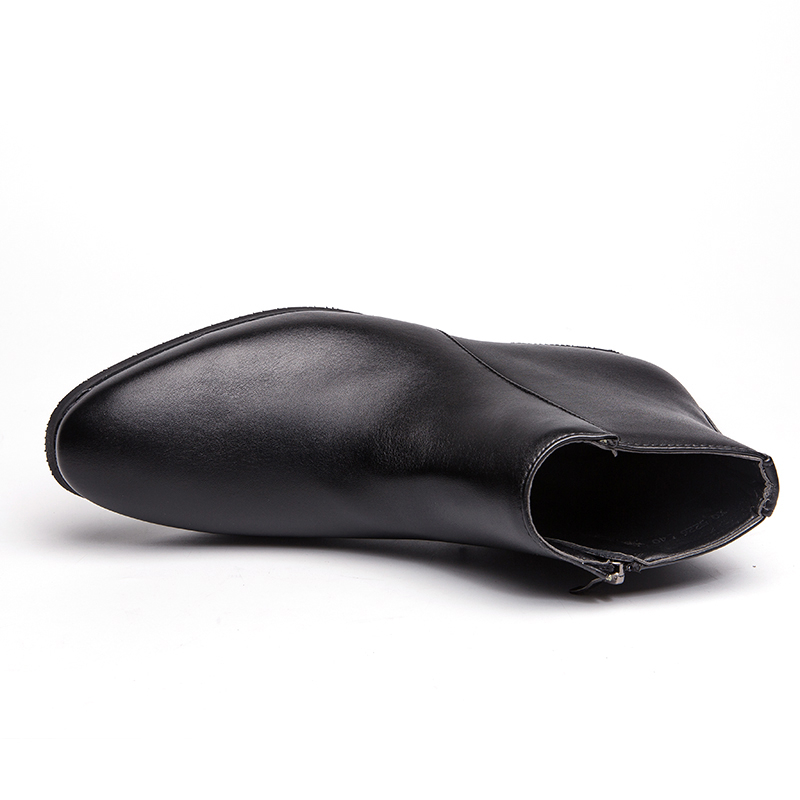 Thời trang nam khởi động giày dây kéo bên ridding thoải mái làm bằng tay da thật tất cả màu đen