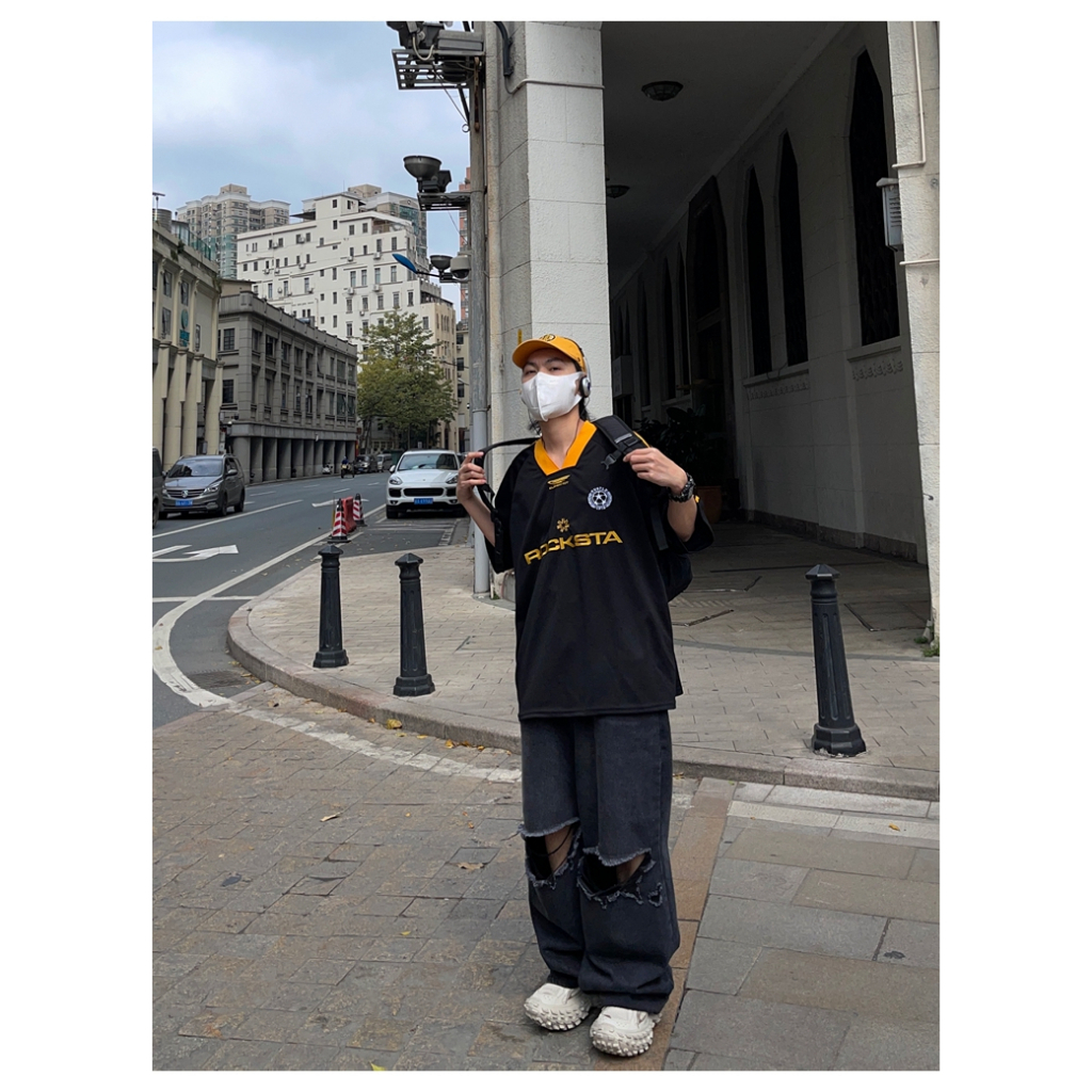 Áo Thun Tay Ngắn Cổ Chữ V In Chữ YOUTANG 2023 Phong Cách Harajuku Đường Phố Thời Trang Cho Nam Và Nữ