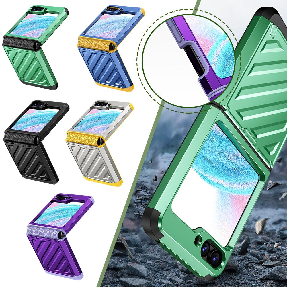 Vỏ điện thoại có bản lề có thể gập lại cho samsung z flip 5 galaxy z flip 4 z flip 3 mạ 2-trong-1 hỗ trợ nắp sạc không dây