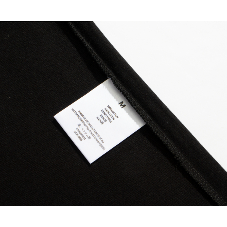 Áo Thun Unisex Ngắn Tay Cổ Chữ V Màu Đen / Xanh Chất Liệu Cotton Phong Cách Mới