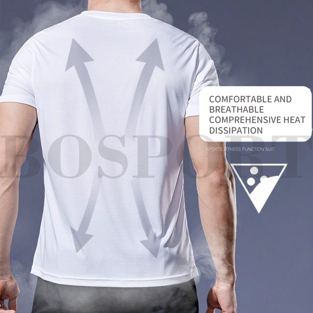 Men's loose fitting short sleeved quick drying t-shirt thoáng khí hàng đầu độ đàn hồi cao thân thiện với da