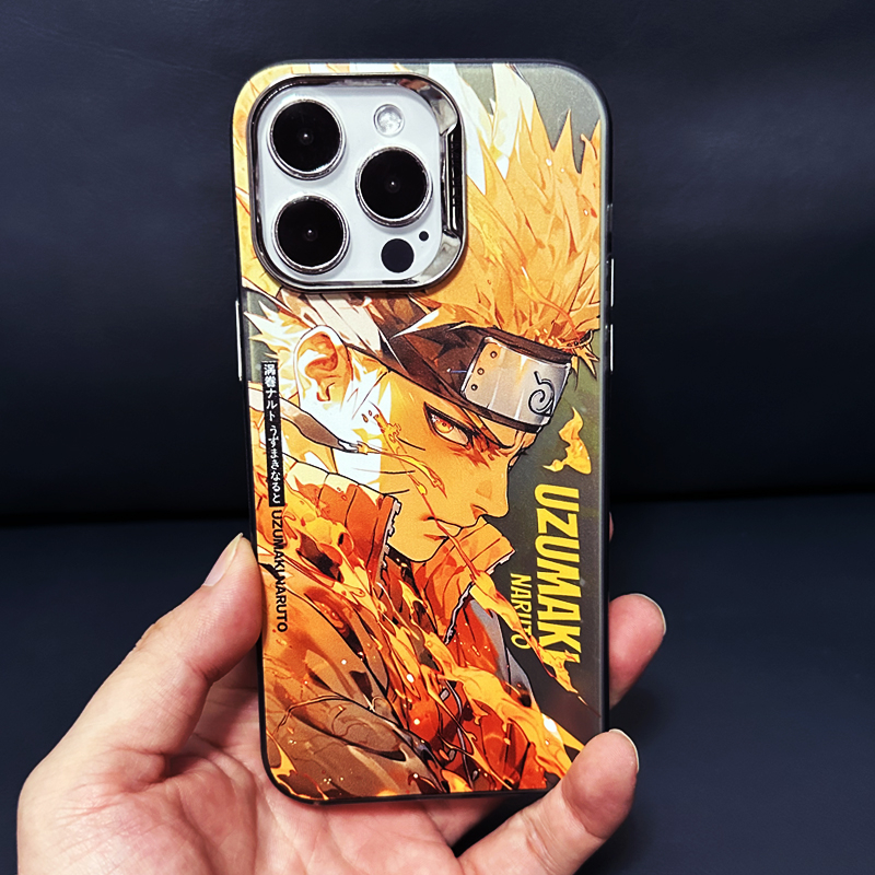 Ốp Điện Thoại Trong Suốt Hai Lớp Màu Bạc Hình naruto Cho iphone 13 pro max 11 12 13 14 pro max 14 15promax