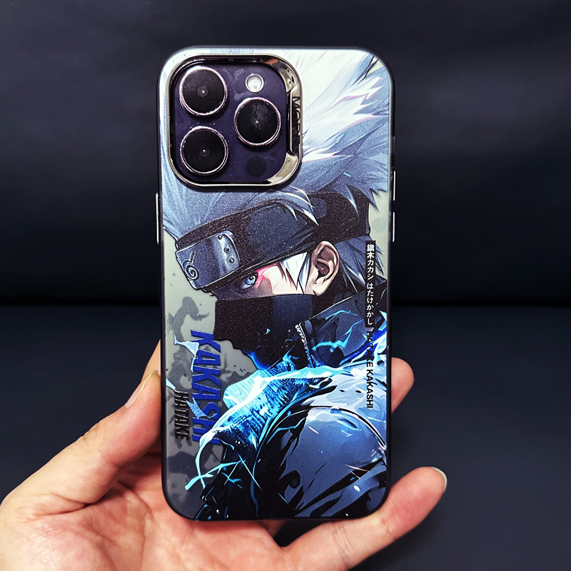 Ốp Điện Thoại Trong Suốt Hai Lớp Màu Bạc Hình naruto Cho iphone 13 pro max 11 12 13 14 pro max 14 15promax