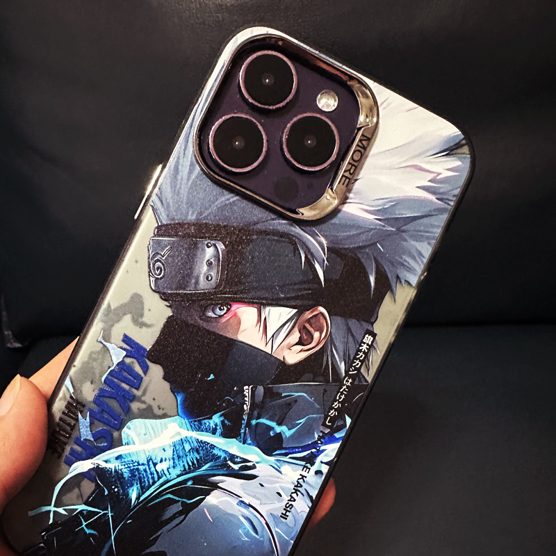 Ốp Điện Thoại Trong Suốt Hai Lớp Màu Bạc Hình naruto Cho iphone 13 pro max 11 12 13 14 pro max 14 15promax