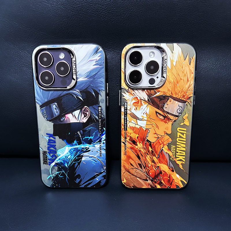 Ốp Điện Thoại Trong Suốt Hai Lớp Màu Bạc Hình naruto Cho iphone 13 pro max 11 12 13 14 pro max 14 15promax