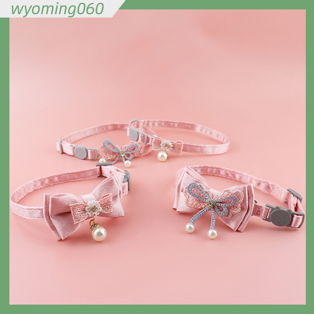 Vòng cổ thú cưng có thể điều chỉnh mềm mại thắt nơ cho mèo thời trang dễ thương bữa tiệc đi bộ hàng ngày